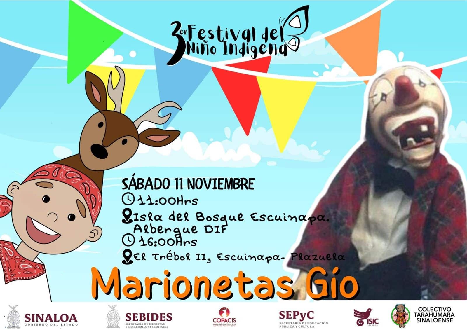 Cartel de Festival del Niño indígena
