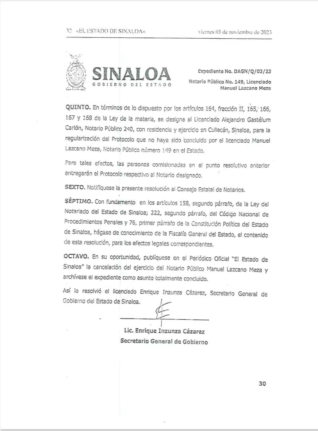 ¡Le retiran el Fíat! El notario público Manuel Lazcano Meza es señalado de incurrir en falta grave de probidad