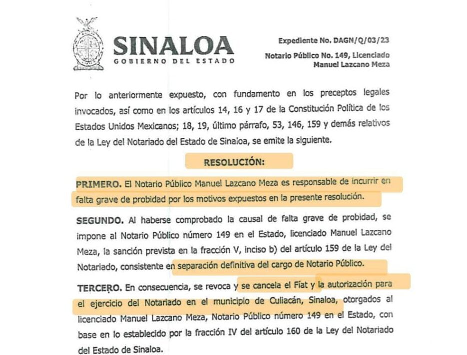 ¡Le retiran el Fíat! El notario público Manuel Lazcano Meza es señalado de incurrir en falta grave de probidad