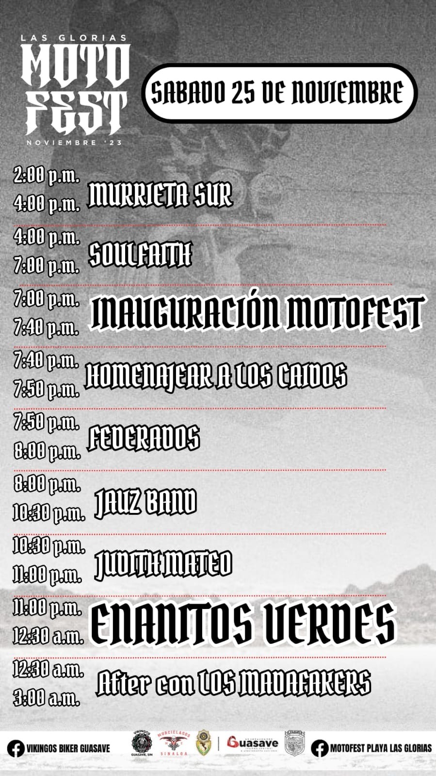Flyers Moto Fest Las Glorias 2023
