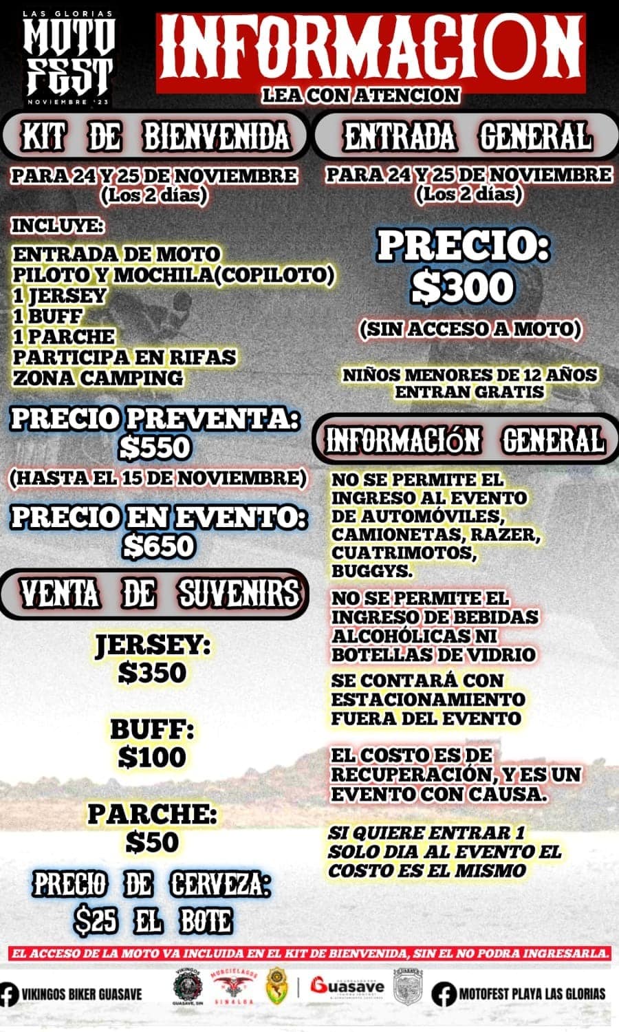 Flyers Moto Fest Las Glorias 2023
