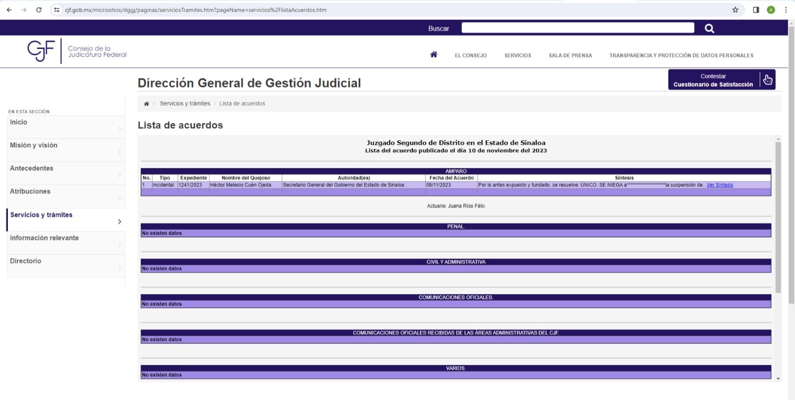 No hubo amparo: Juzgado Segundo de Distrito niega suspensión definitiva a Héctor Melesio Cuen Ojeda