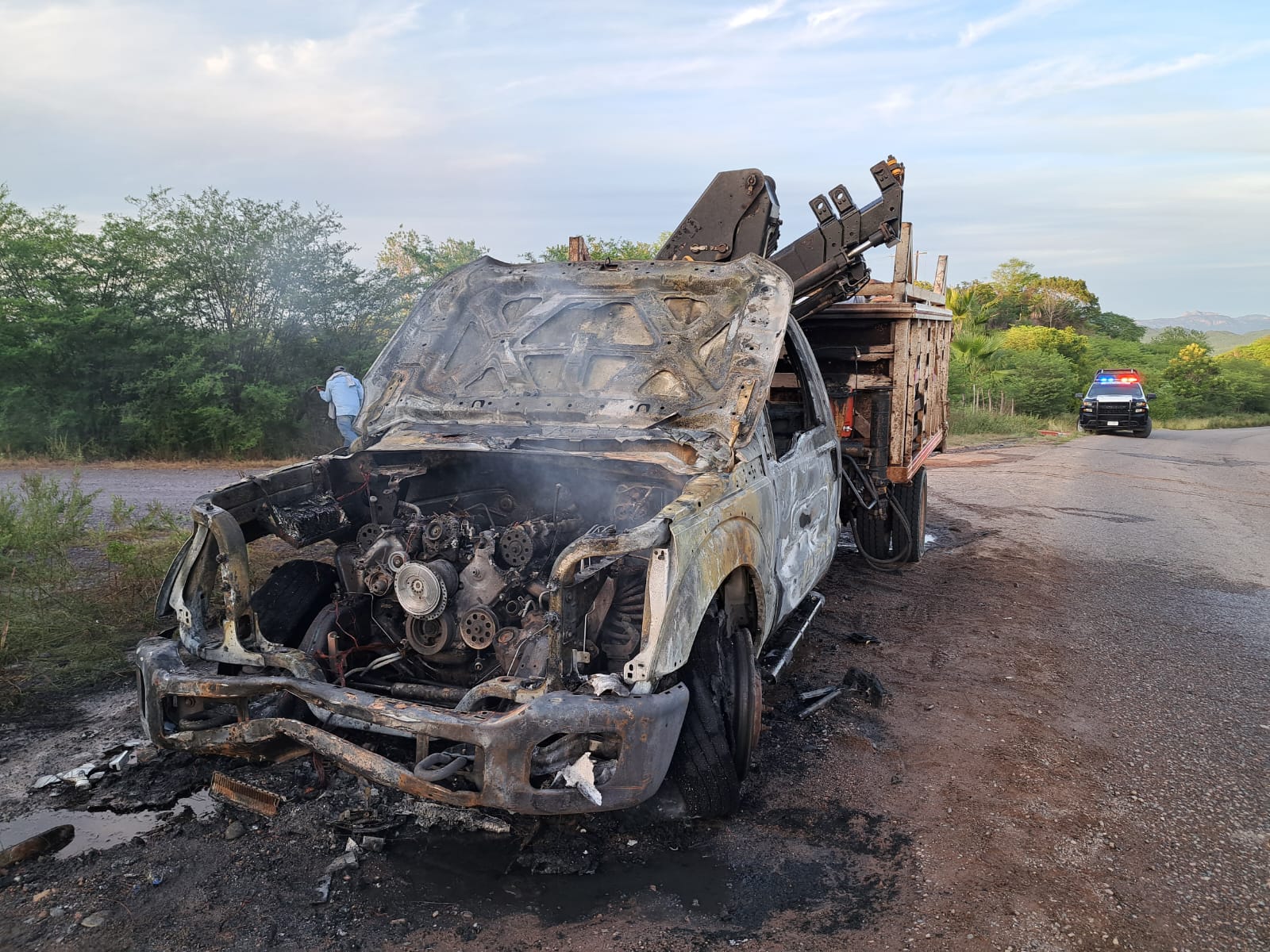 Incendio en grúa de la Japac