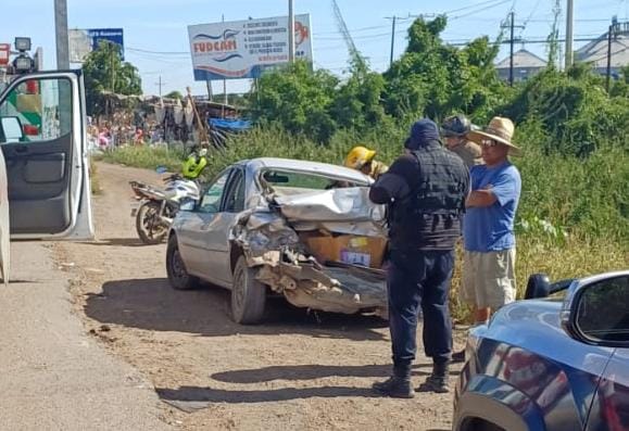 Accidente tipo choque en Guasave