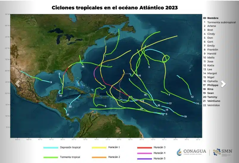 Así fue el registro de sistemas tropicales en el océano Atlántico, Mar caribe y Golfo de México.