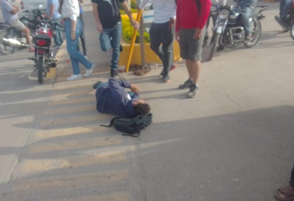 Motociclista accidentado.