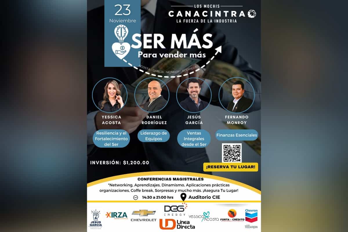 Canacintra Los Mochis invita a seminario d ventas.