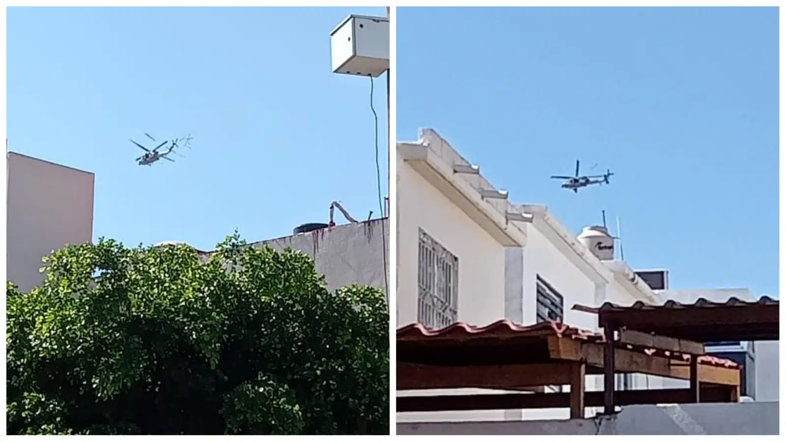 Helicópteros sobrevolando Culiacán