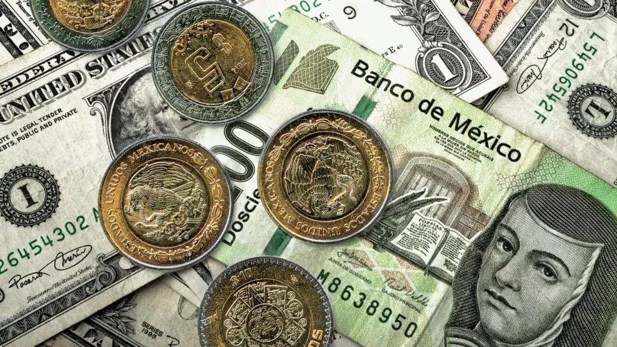 Billetes de México, dólar y moneda