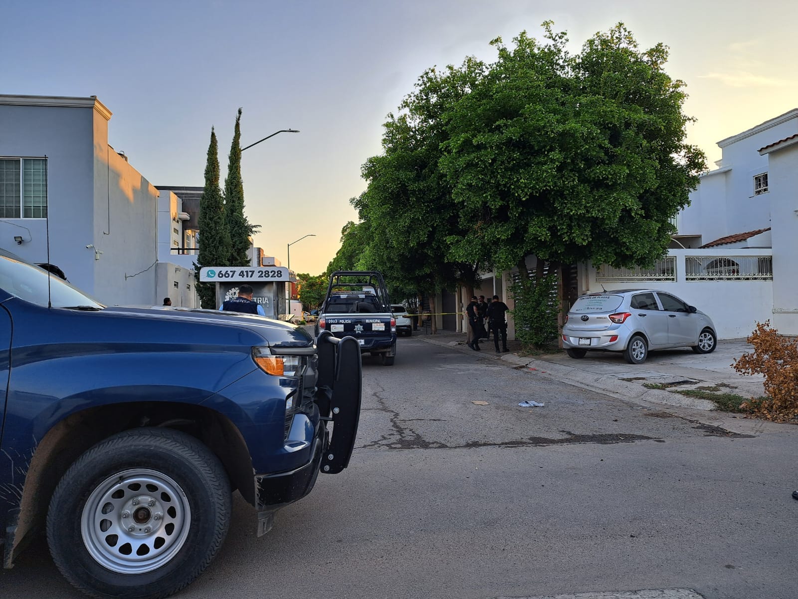 Autoridades en una zona acordonada