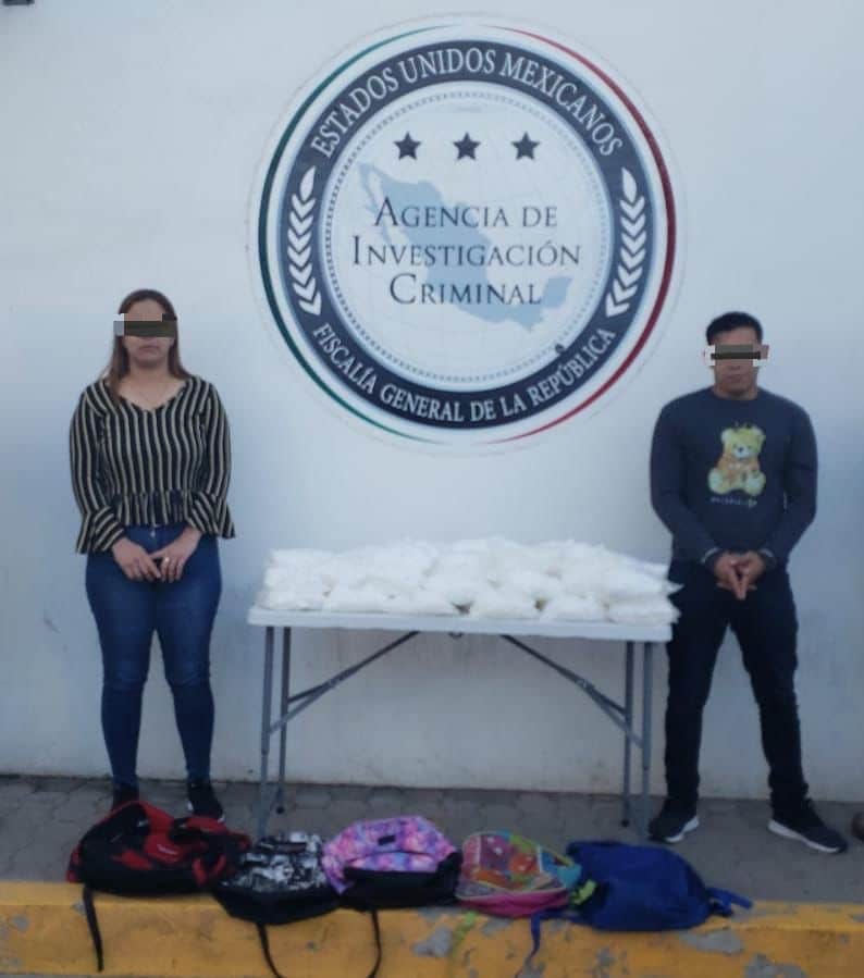 Jesús y Liliana, los detenidos por el delito contra la salud en su modalidad de transporte de metanfetamina