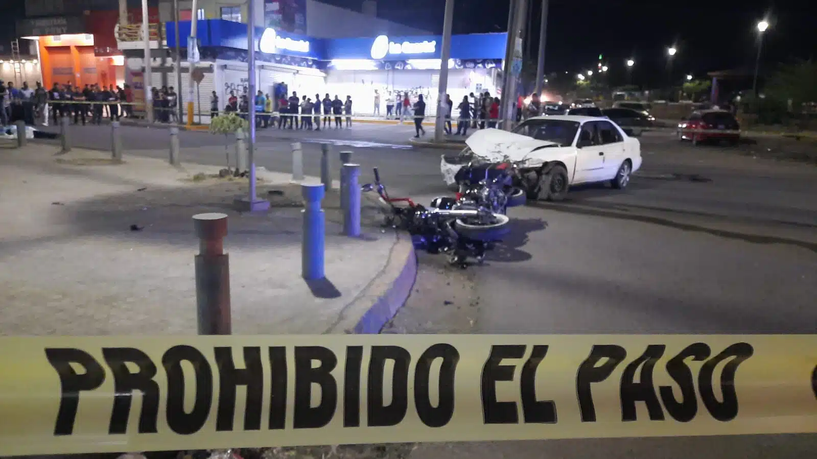 Área acordonada del accidente vial