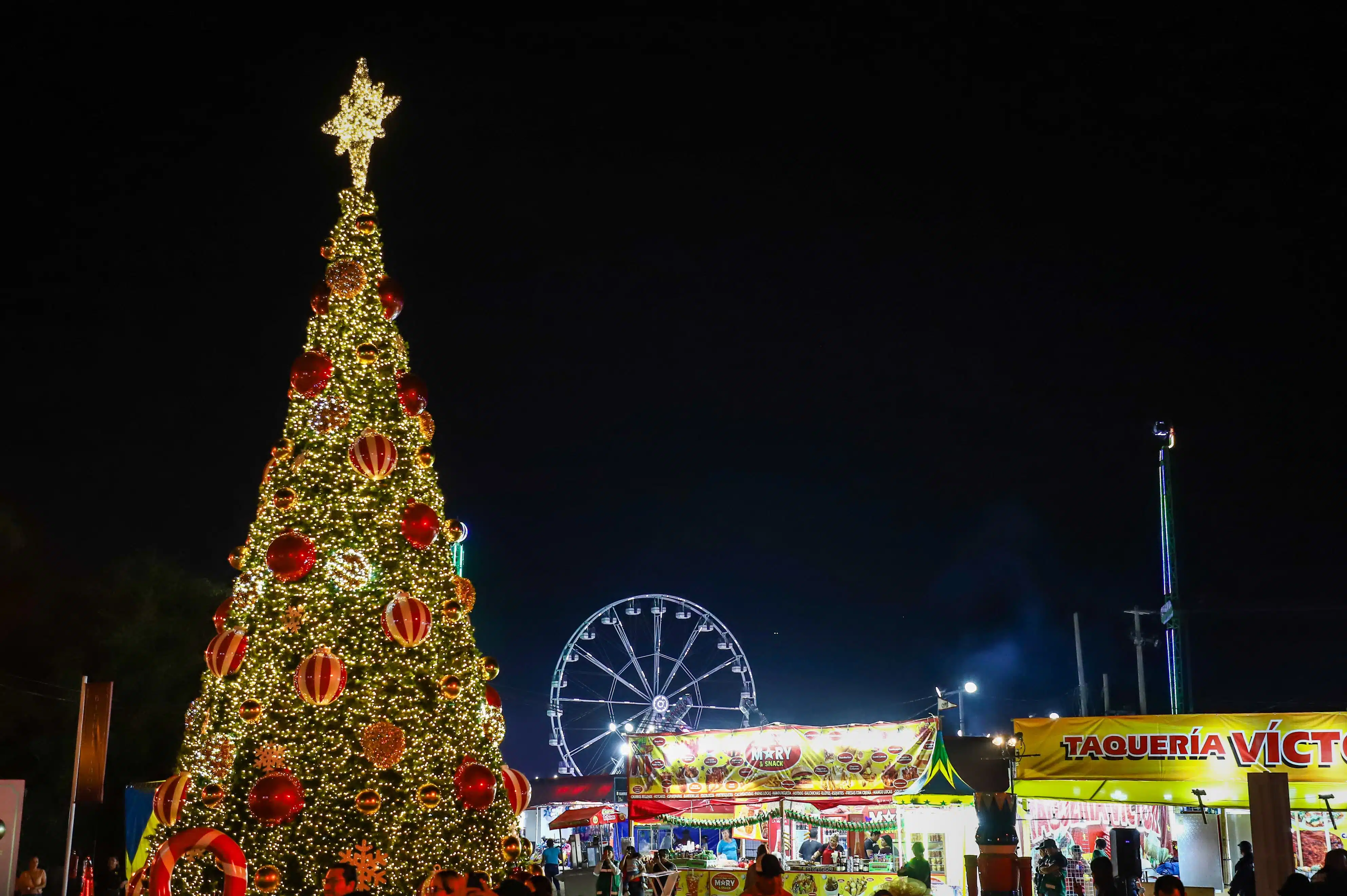 Árbol de Navidad en la inauguración de la verbena “Magia de la Navidad”