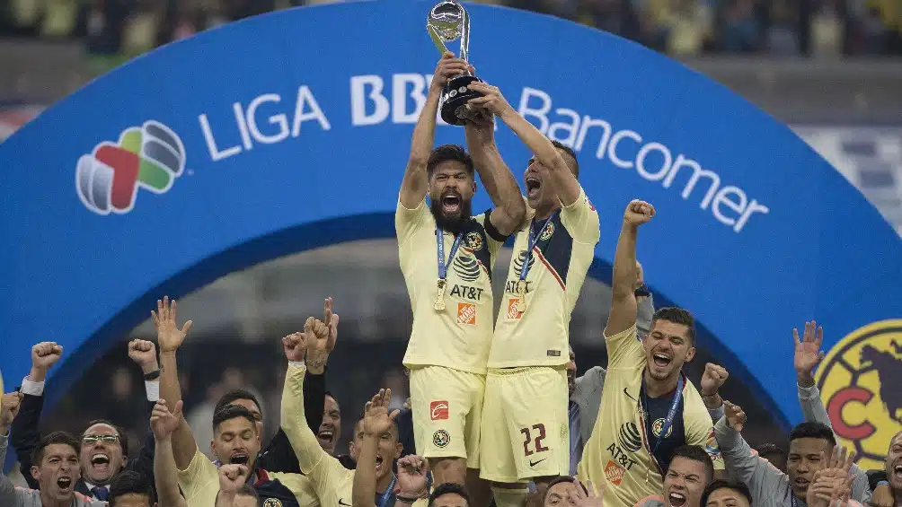 Club América celebra su victoria en el torneo Apertura 2018