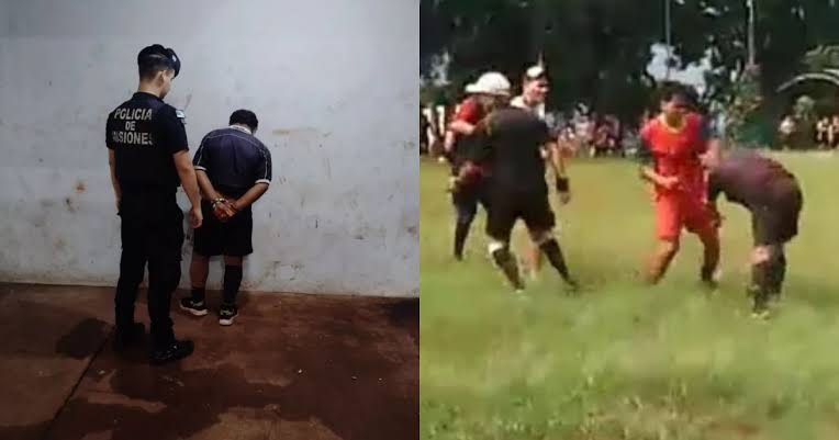 Árbitro apuñala a jugador de fútbol en pleno juego