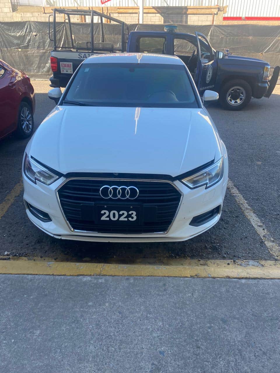 Audi asegurado por agentes de la Policía de Investigación de la Fiscalía General del Estado.
