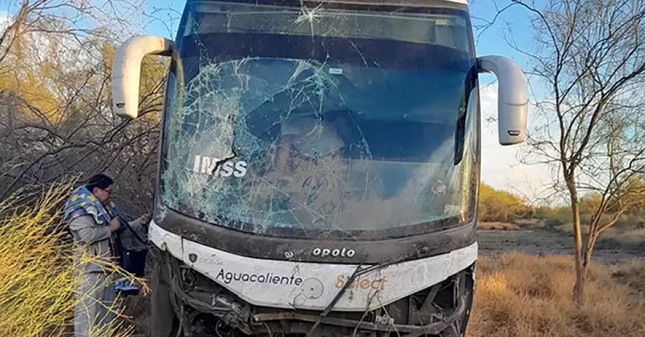 Autobus accidentado en Sonora