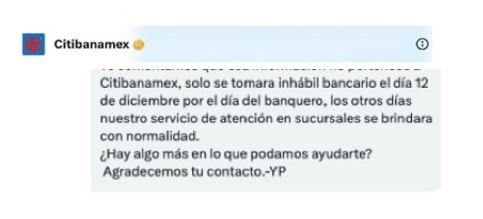 Aviso de Citibanamex