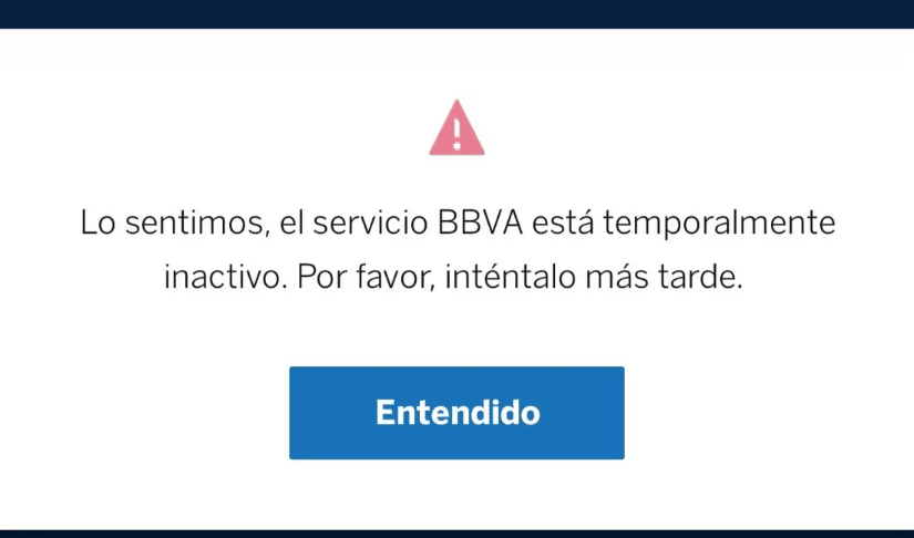 Falla la app de BBVA este 15 de diciembre