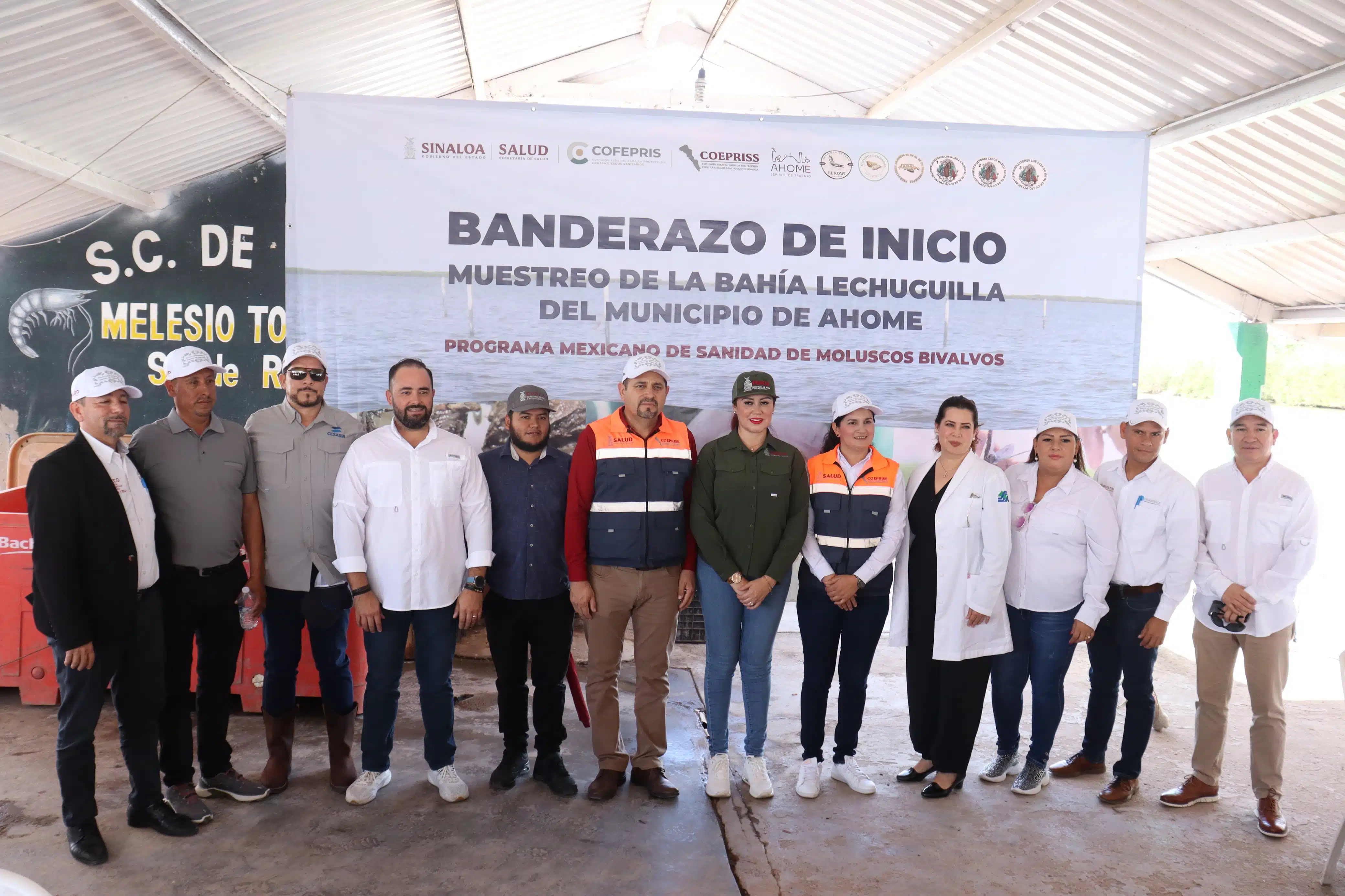 Banderazo de inicio muestreo de la bahía de Lechuguilla del municipio de Ahome 2