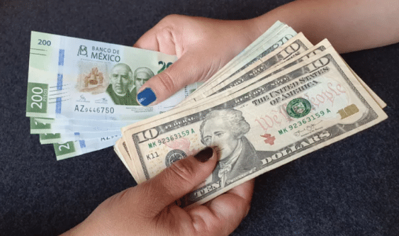 Billetes mexicanos y dólares