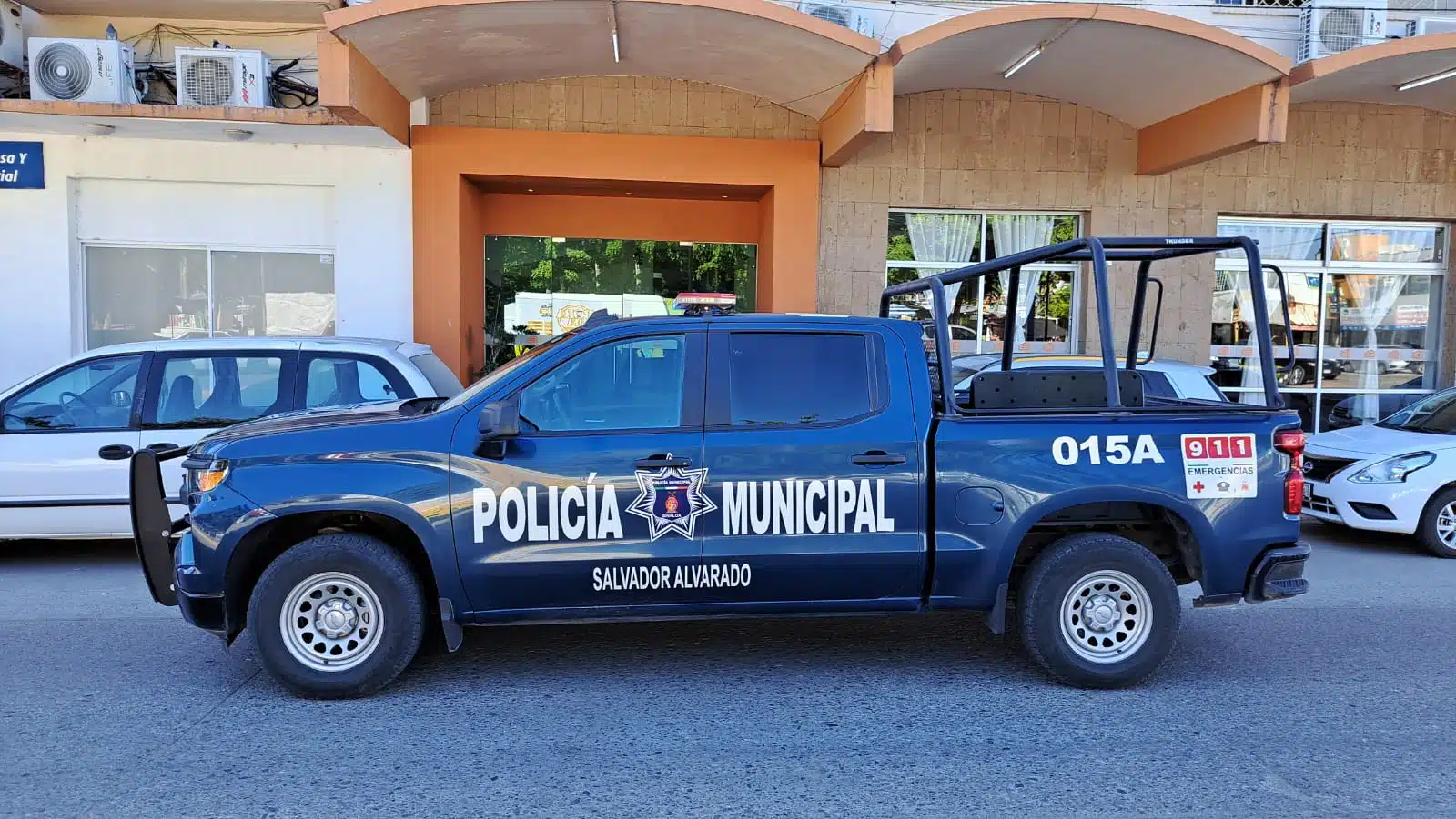 Camioneta de la policía Municipal.