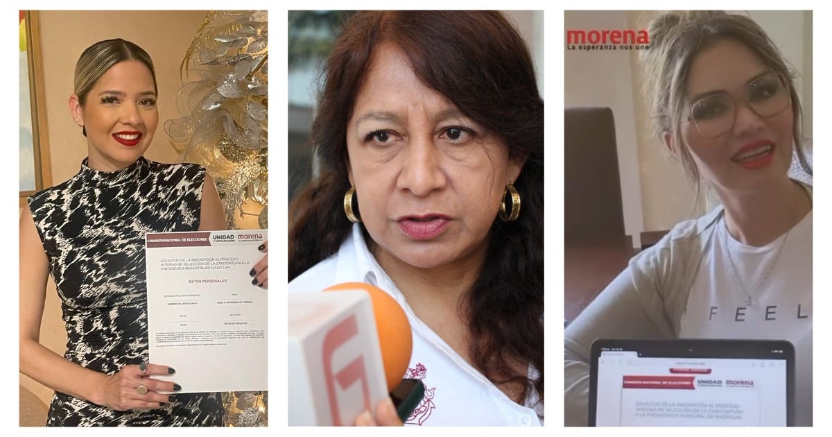 Las tres mujeres aspirantes a la alcaldía de Mazatlán por Morena.
