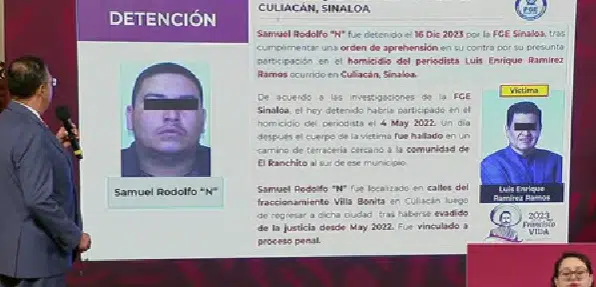 Detención de presunto homicida de Luis Enrique Ramírez