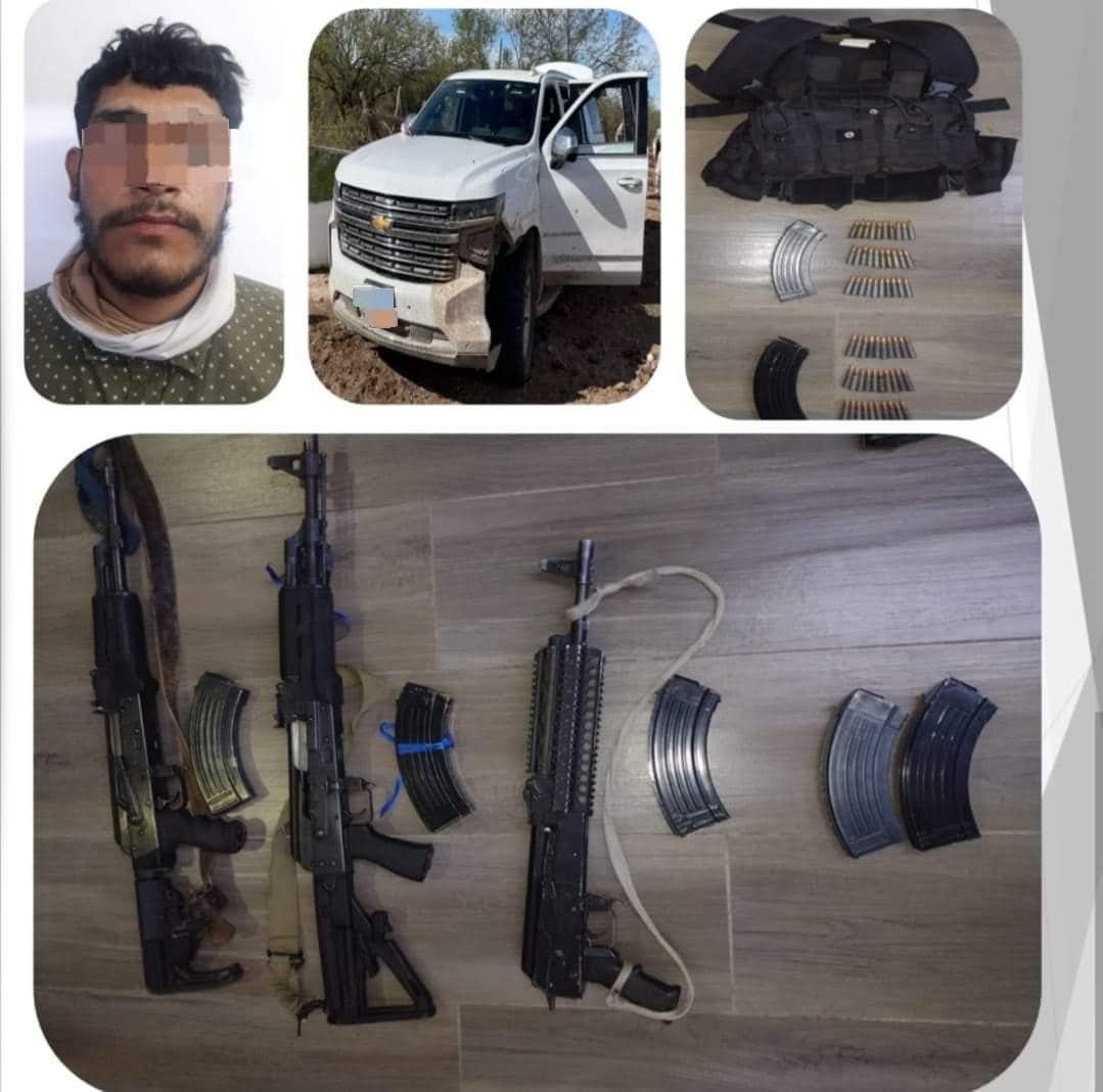 Hombre detenido, cartuchos y camioneta de lujo