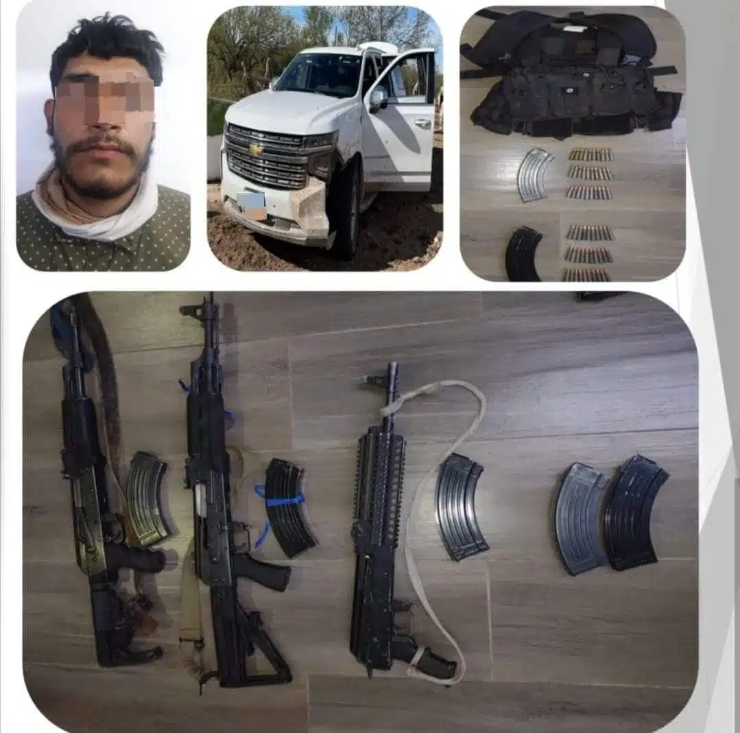 Hombre detenido, cartuchos y camioneta de lujo