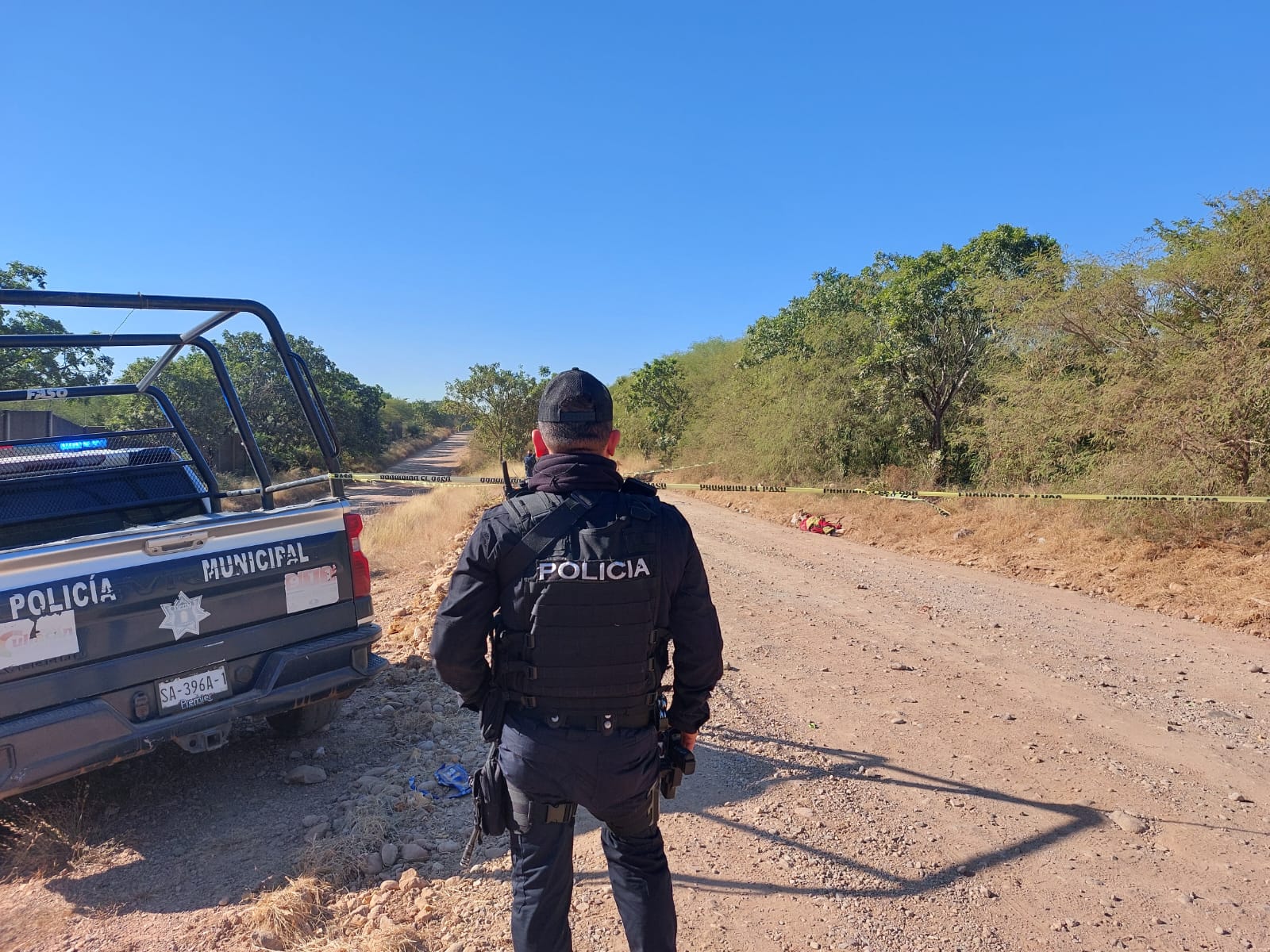 Elementos de la policía municipal en el lugar del hallazgo.