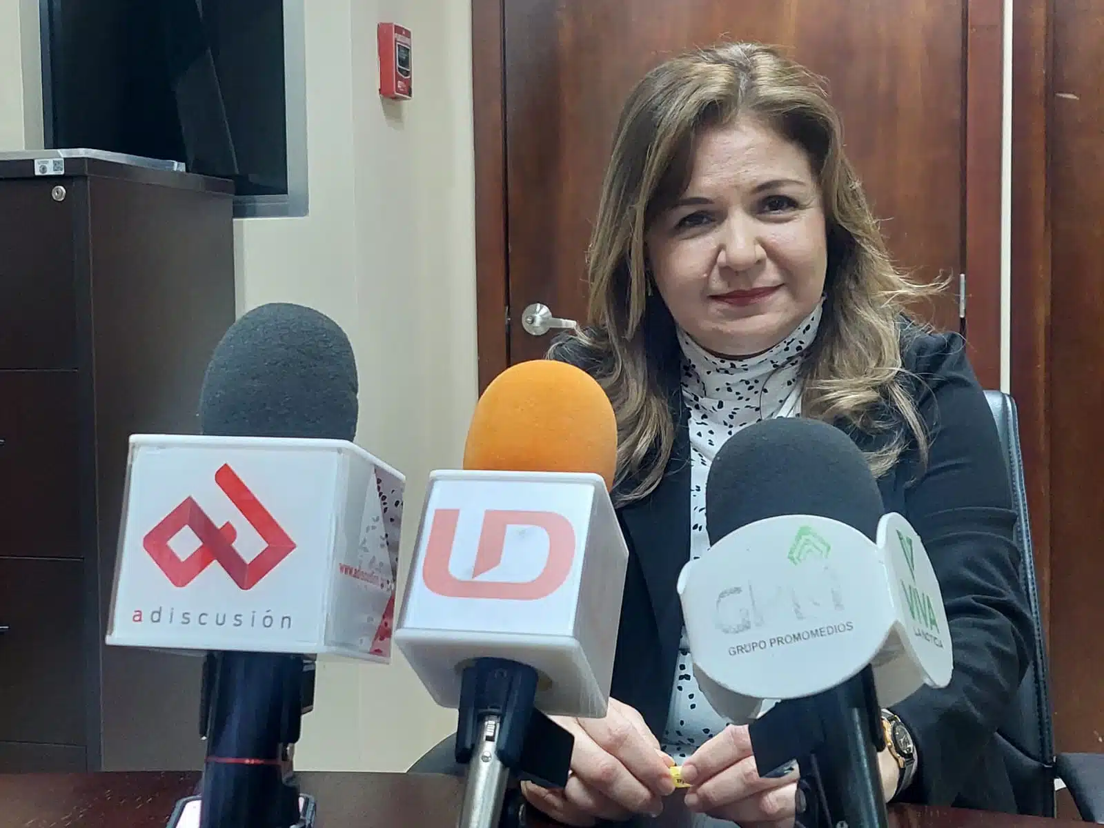 Emma Guadalupe Félix Rivera, auditora Superior del Estado, en conferencia de prensa