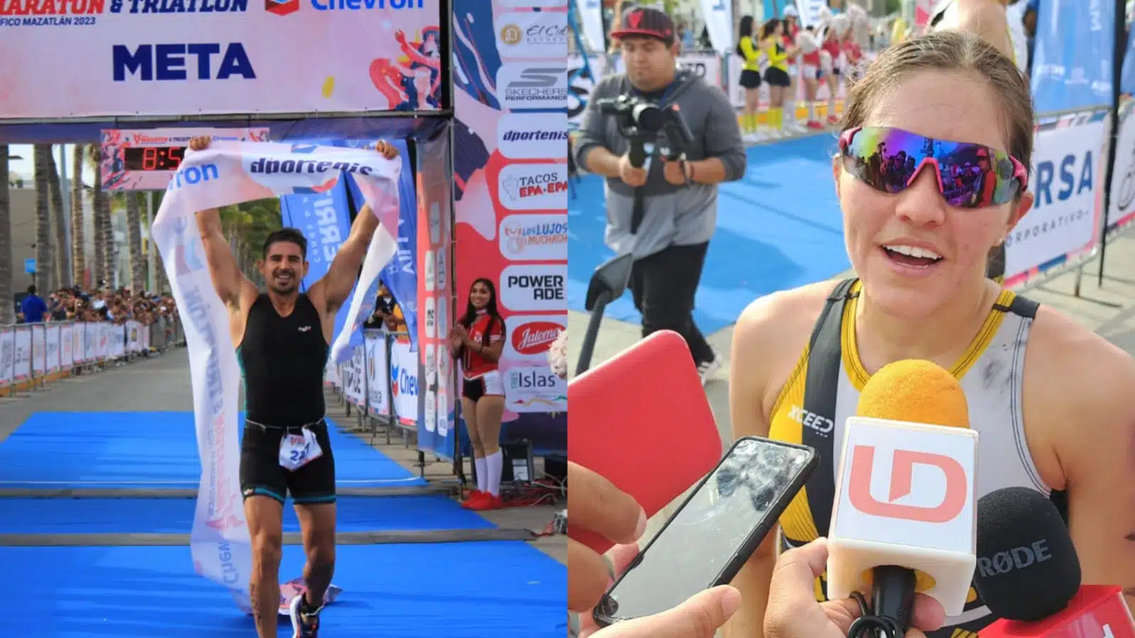 Esteban Gómez y Daniela García en el Gran Triatlón Mazatlán Pacífico 2023