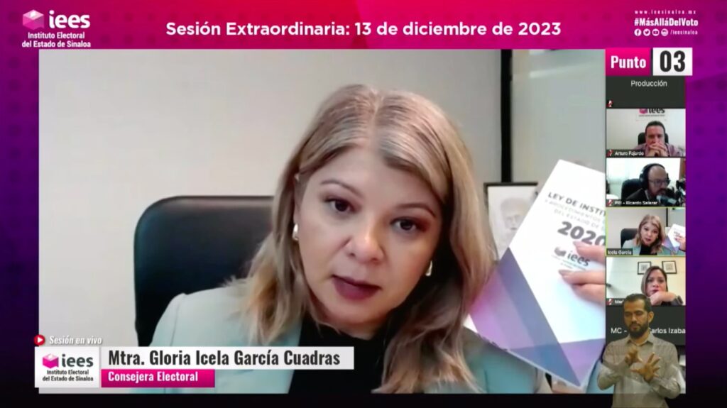 Consejera Electoral e integrante de la Comisión de Prerrogativas de Partidos Políticos, Gloria Icela García Cuadras