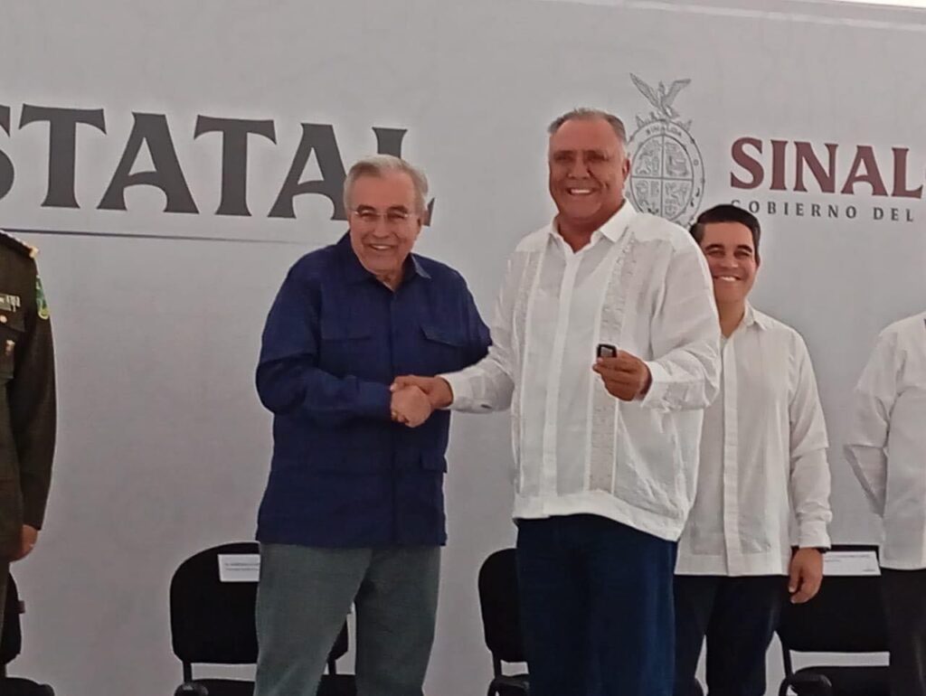 Gobernador de Sinaloa, Rubén Rocha Moya y el alcalde Gildardo Leyva Ortega.
