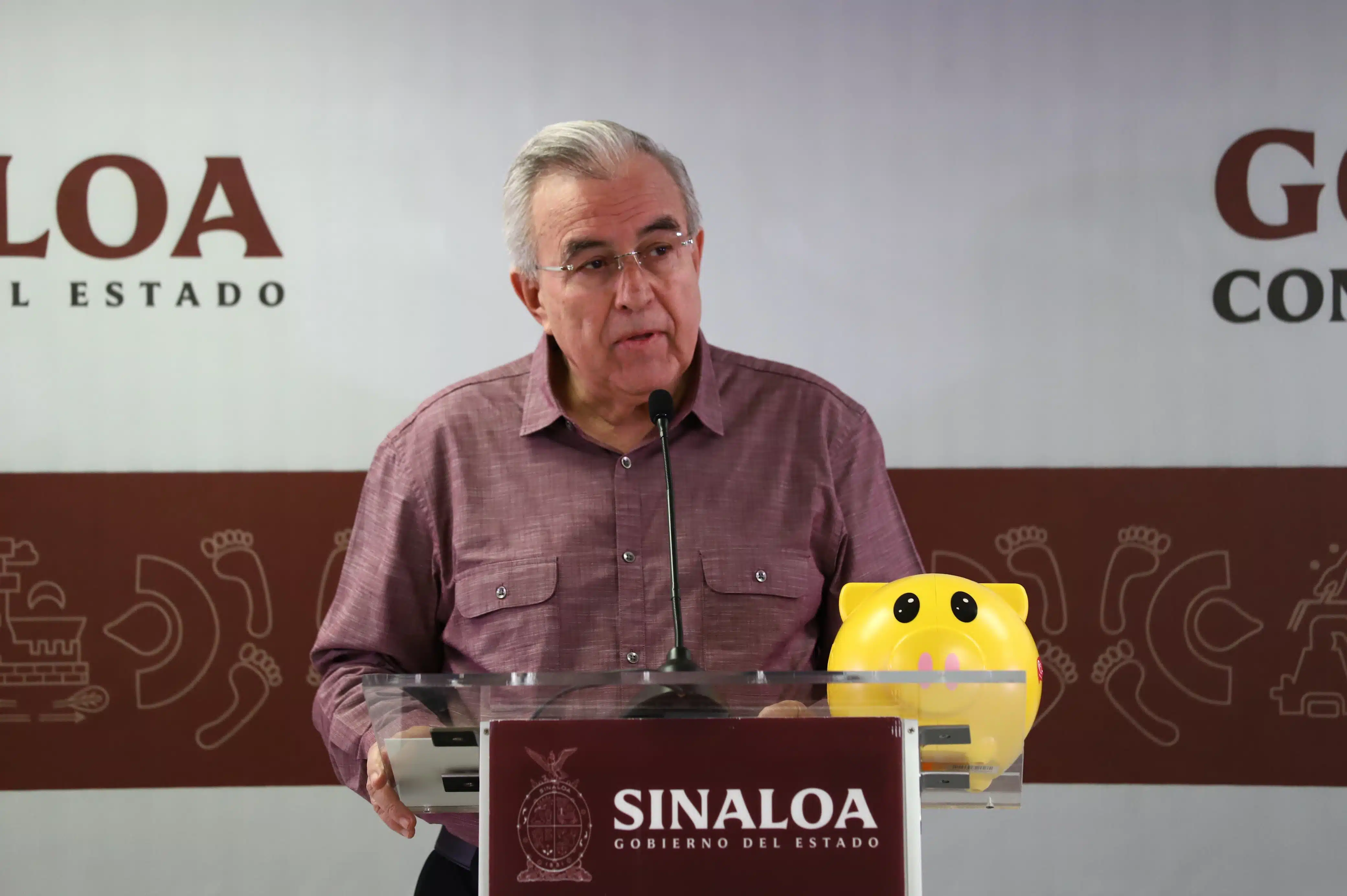 Rubén Rocha Moya, gobernador de Sinaloa, durante la semanera de este lunes 11 de noviembre