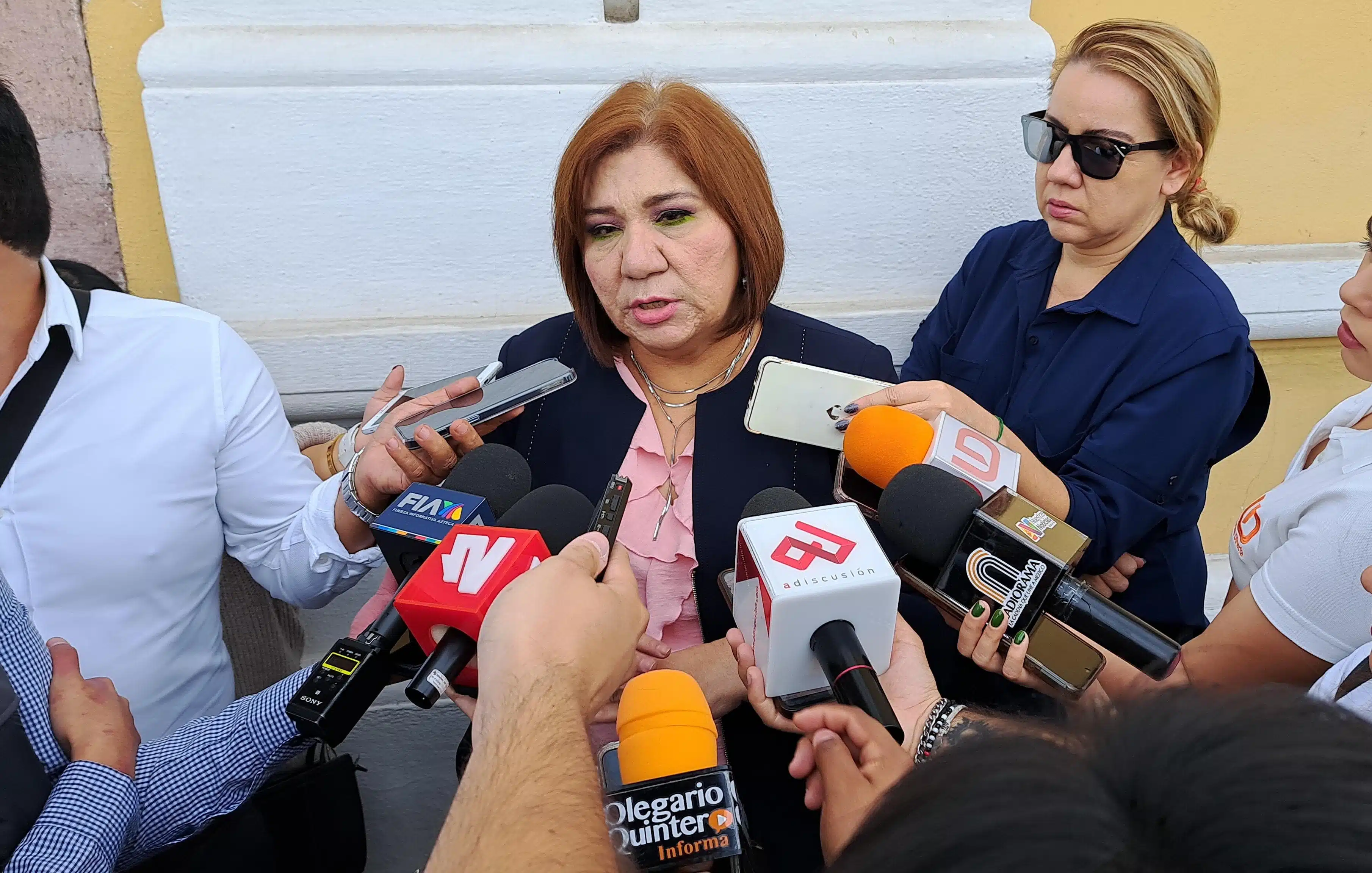 María Inés Pérez Corral en entrevista con los medios de comunicación en Culiacán