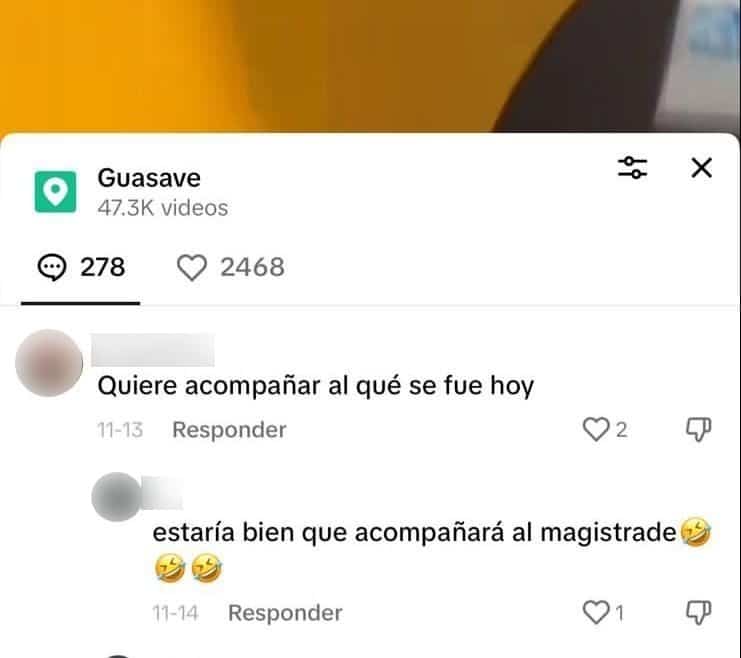Mensajes de amenazas hacia Andrea Simey Sandoval Favela en Guasave