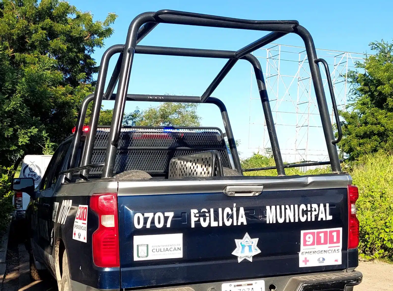 Camioneta de la Policía Municipal de Culiacán