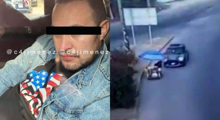 Hombre detenido e imagen de accidente