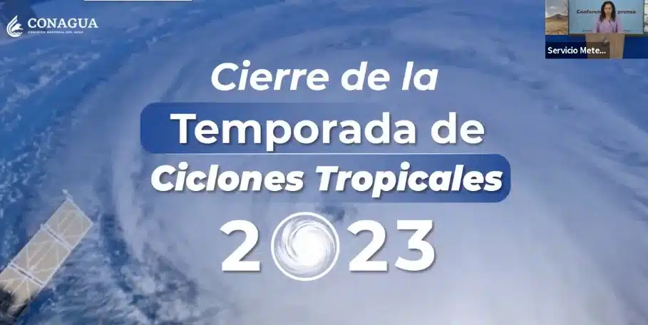 Diapositiva del cierre de la temporada de ciclones y huracanes 2023