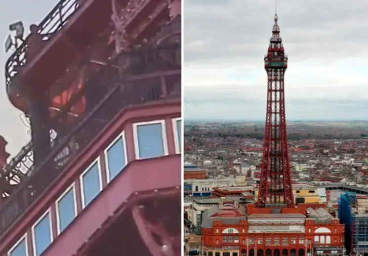 Se incendia la Torre de Blackpool en Inglaterra