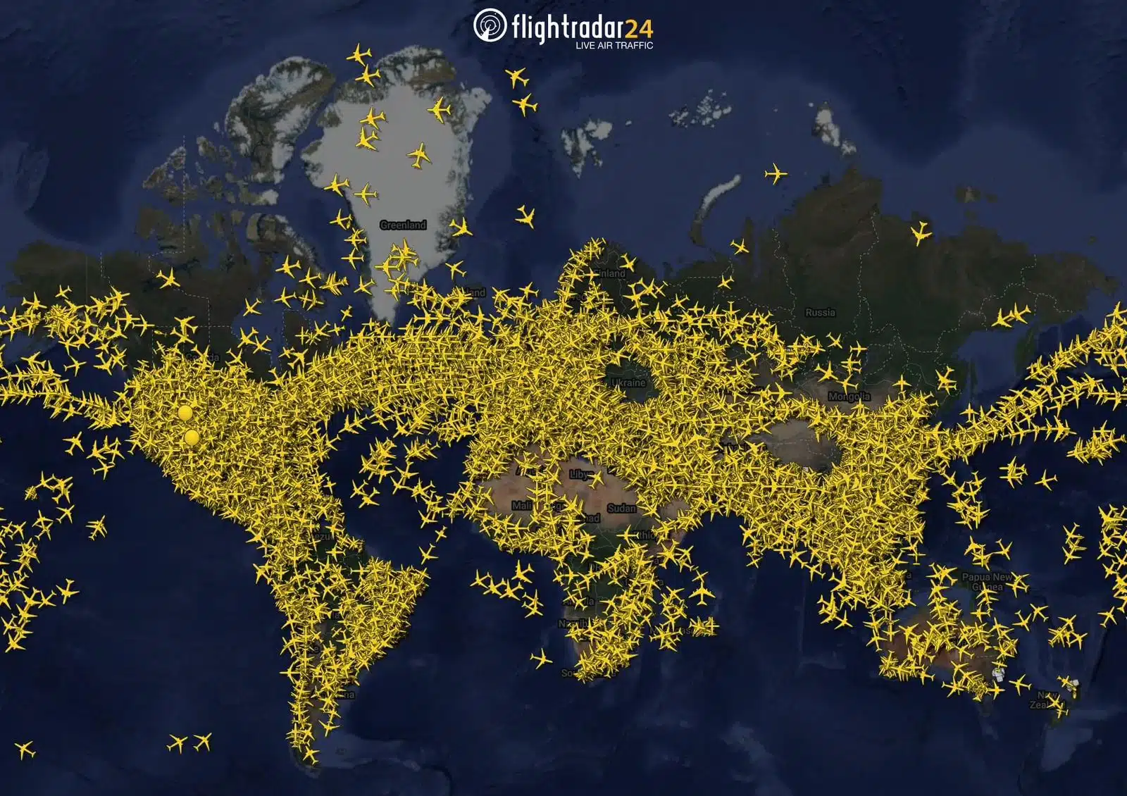 Aviones simulando tráfico aéreo