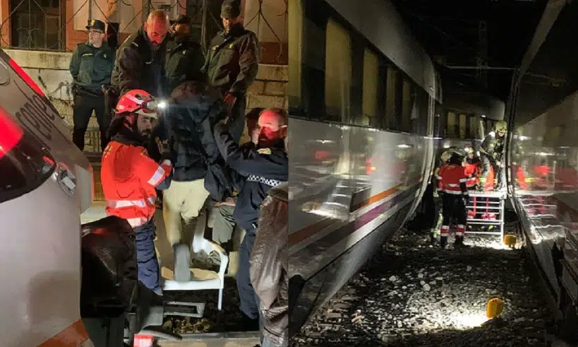 Evacúan a más de 200 pasajeros tras choque de trenes en España