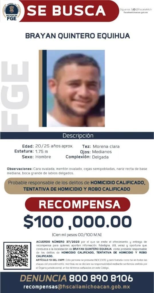 Ficha de búsqueda para dar con presunto asesino