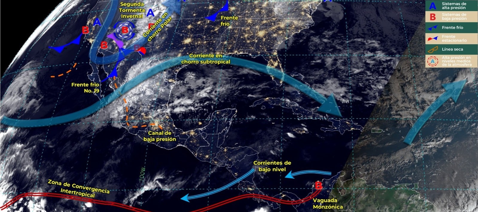 Mapa satelital de mexico