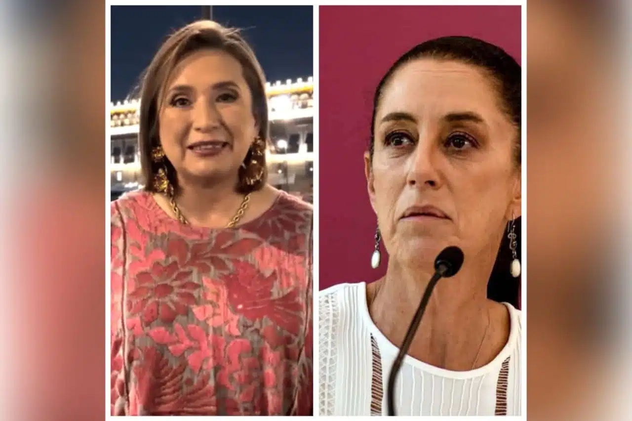 Xóchitl Gálvez, precandidata a la Presidencia de la República por la alianza Fuerza y Corazón por México y Claudia Sheinbaum, precandidata presidencial por Morena.