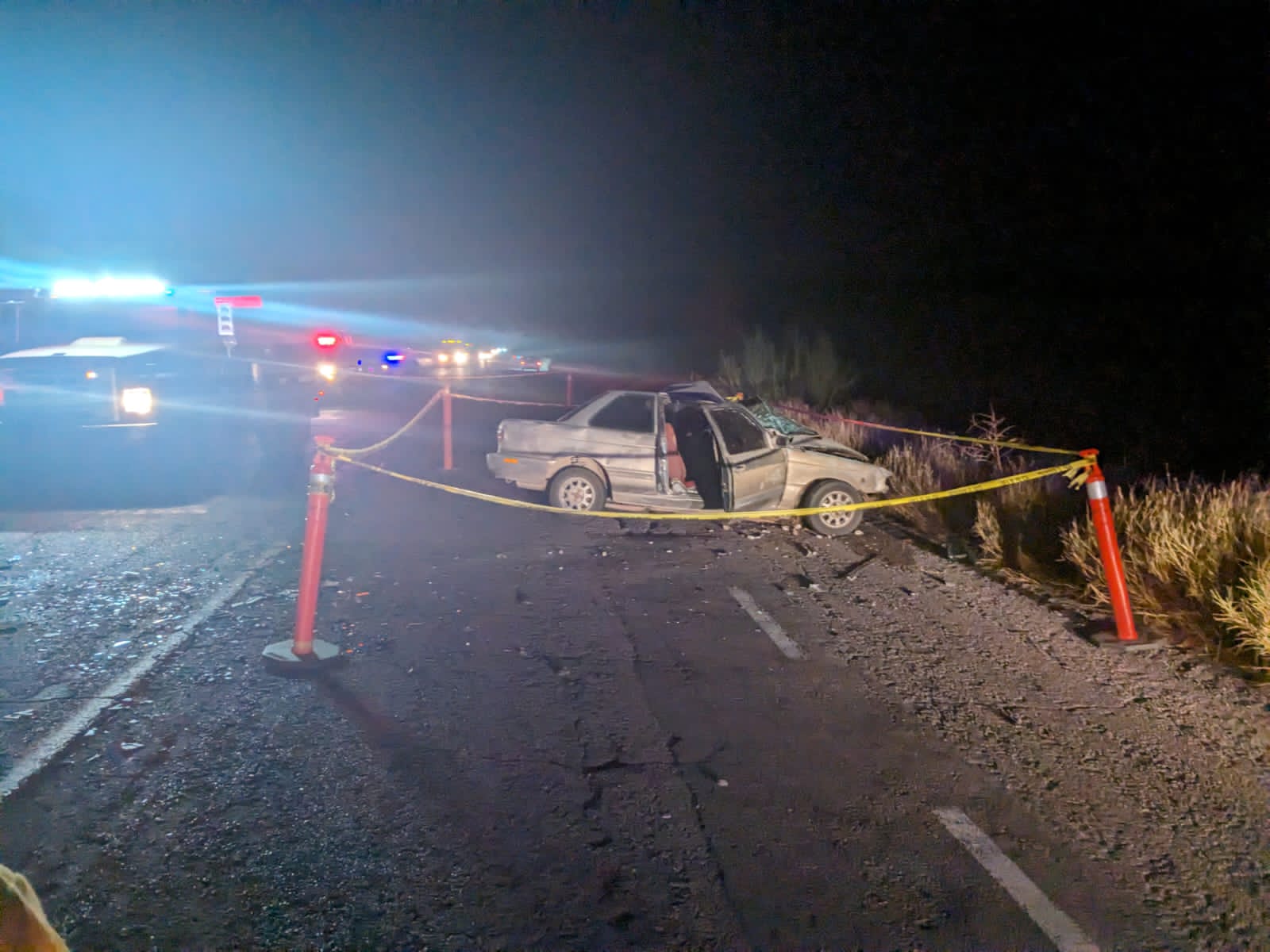 El choque entre ambos vehículos provocó el bloqueo de la carretera