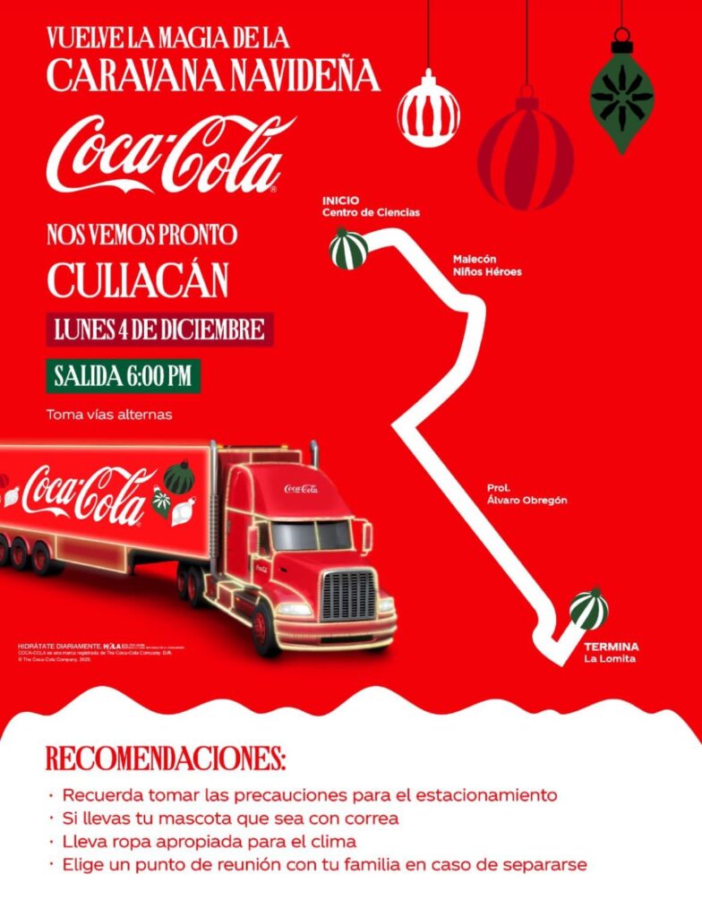 caravana navideña de Coca Cola en Culiacán