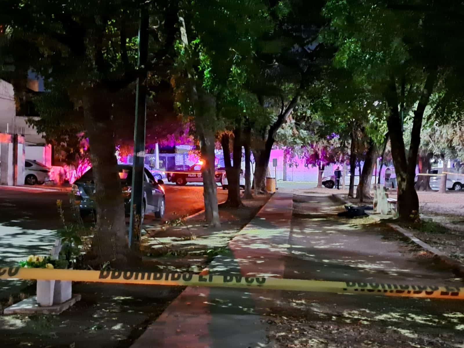 Cinta amarilla delimitando el lugar del hallazgo.